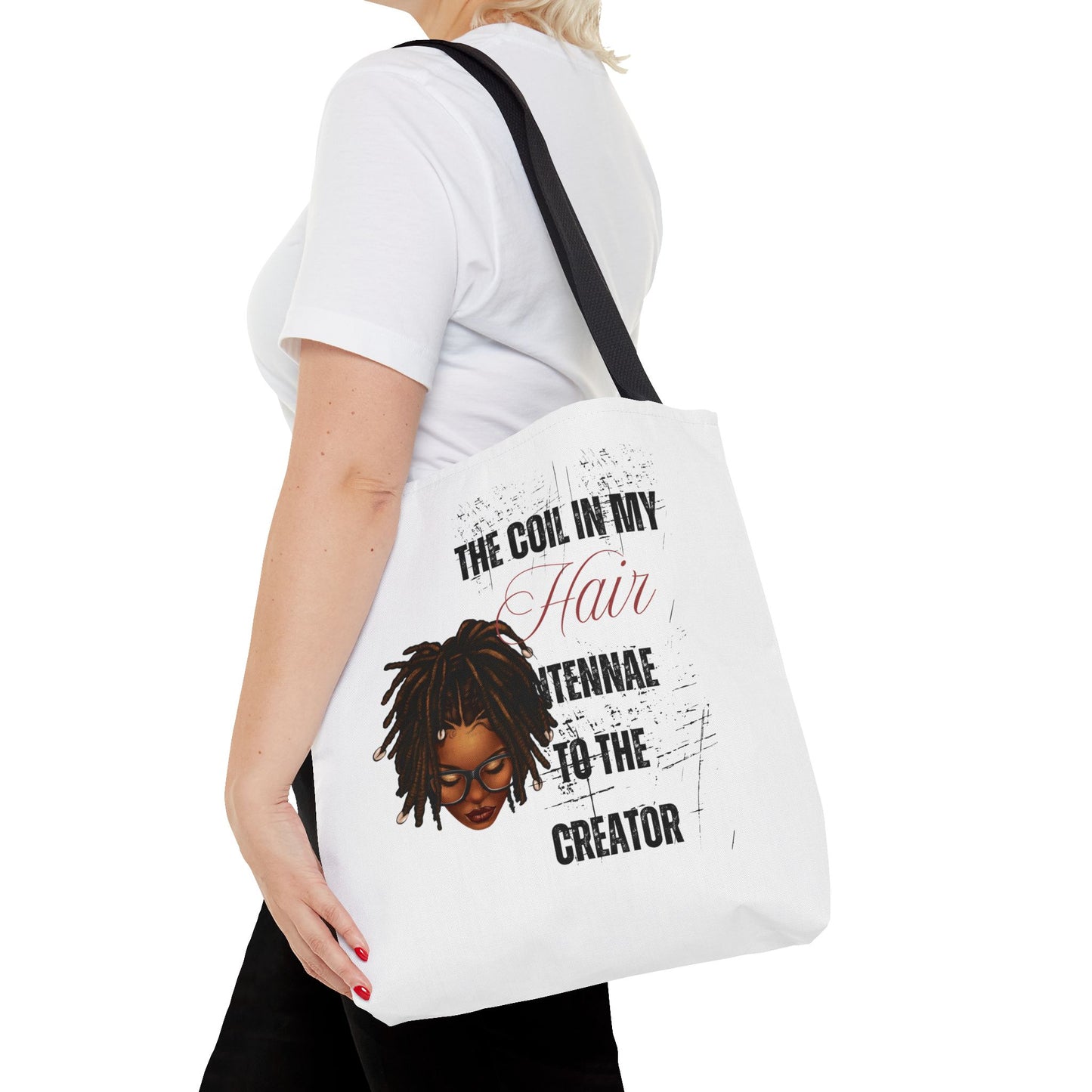 Empowering Black Hair Tote Bag - 'The Coil in My Hair' Design