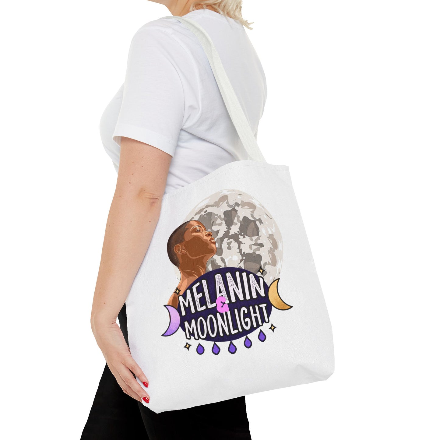 Melanin & Moonlight Inspirational Tote Bag – Perfect for Everyday Use and Celebrations
