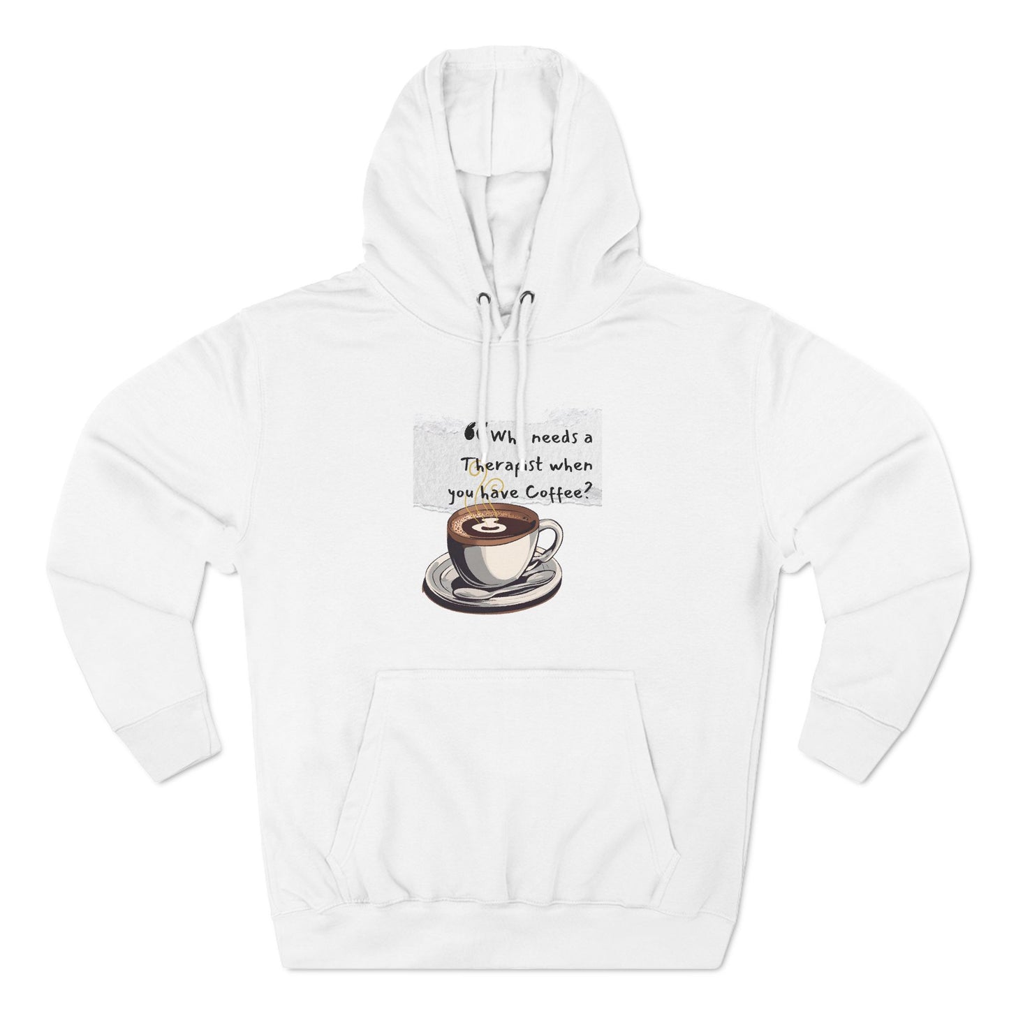 Funny Coffee Therapy Fleece Hoodie - Perfect for Coffee Lovers