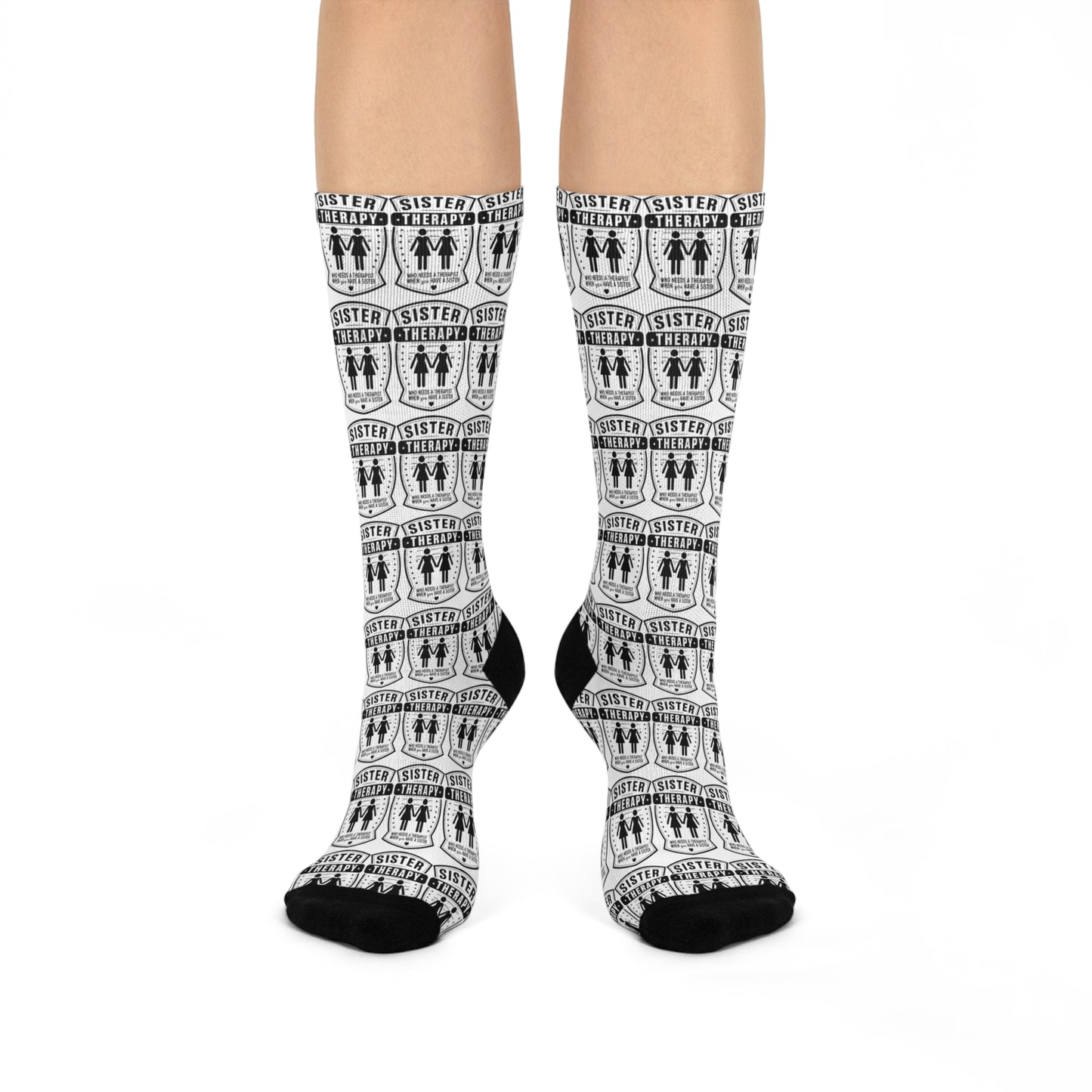 Sister Support Crew Socks - Comfortable Cushioned Design for Sibling Love
