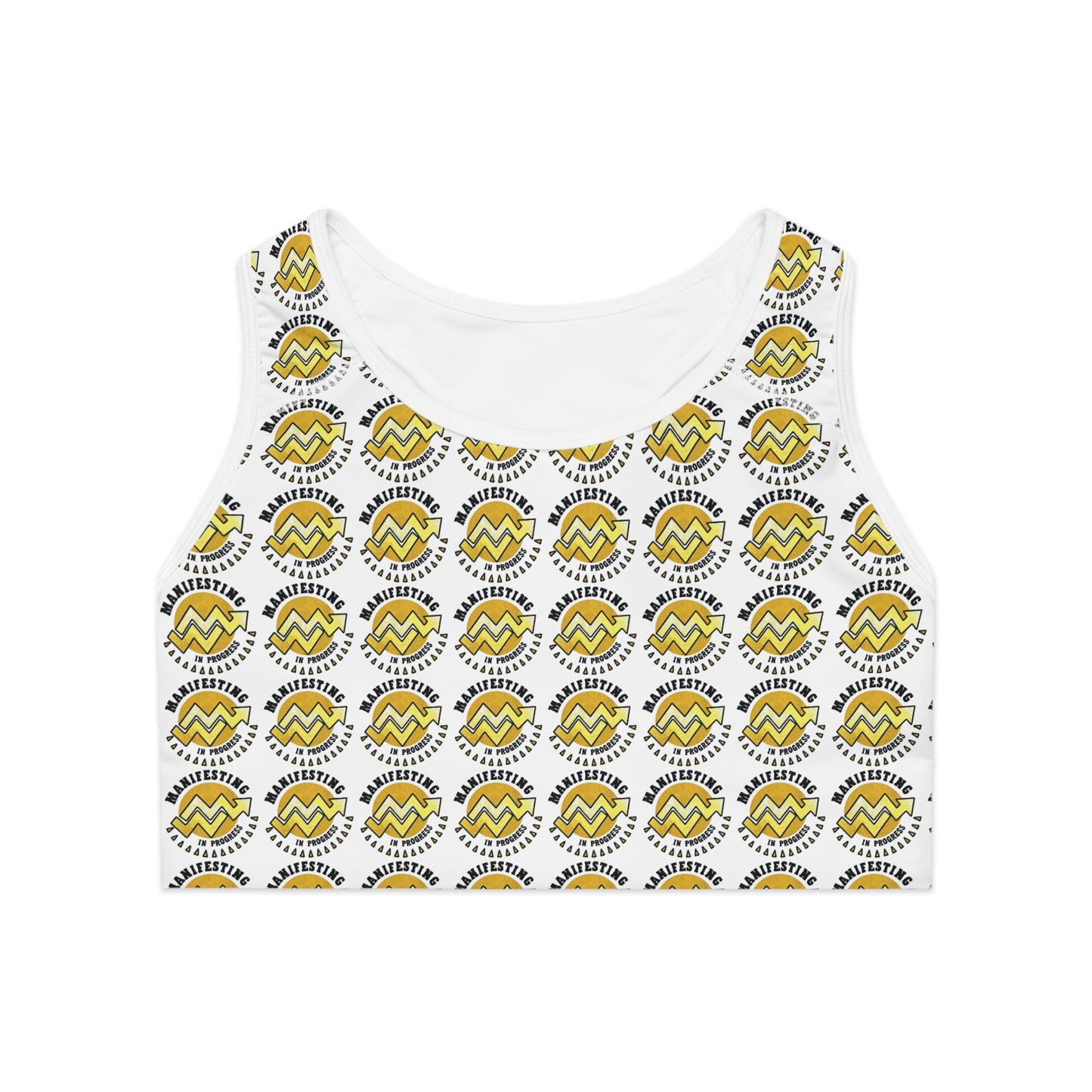 Positive Vibes Sports Bra with Motivational Design