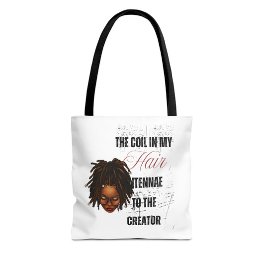 Empowering Black Hair Tote Bag - 'The Coil in My Hair' Design