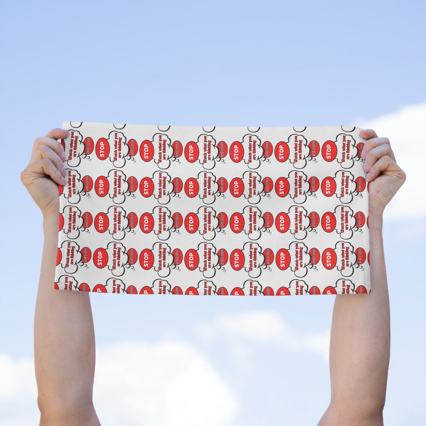 Custom Rally Towel - Stop Sign Pattern for Events & Sports