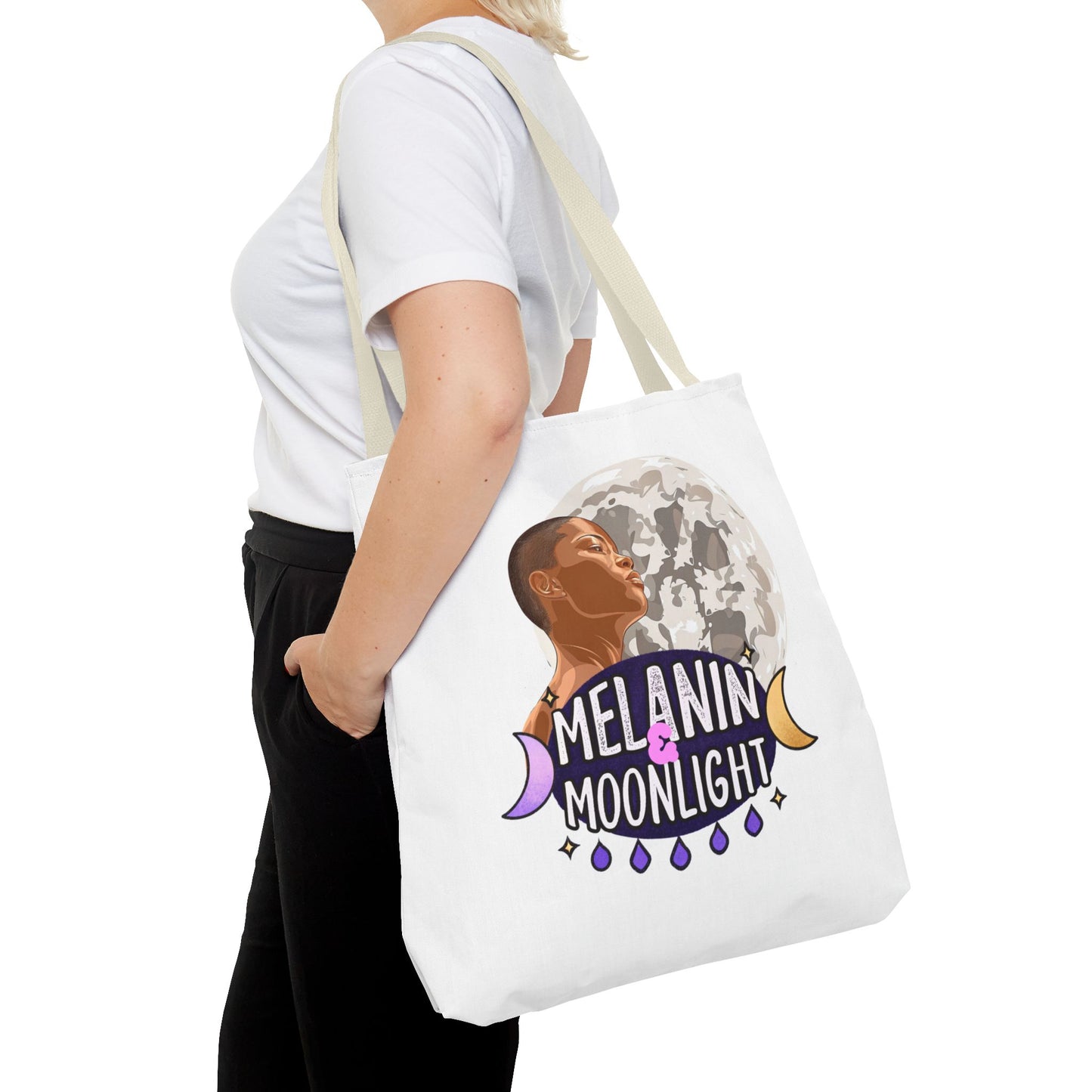 Melanin & Moonlight Inspirational Tote Bag – Perfect for Everyday Use and Celebrations