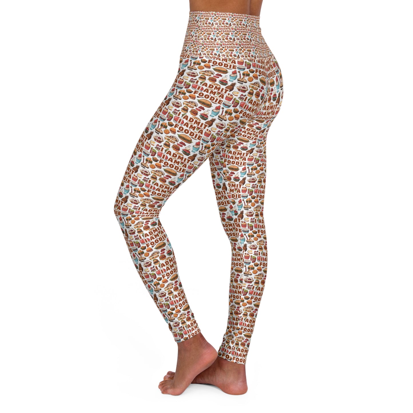 Trendy High Waisted Yoga Leggings – Stylish Fitness Wear with Unique Food Prints