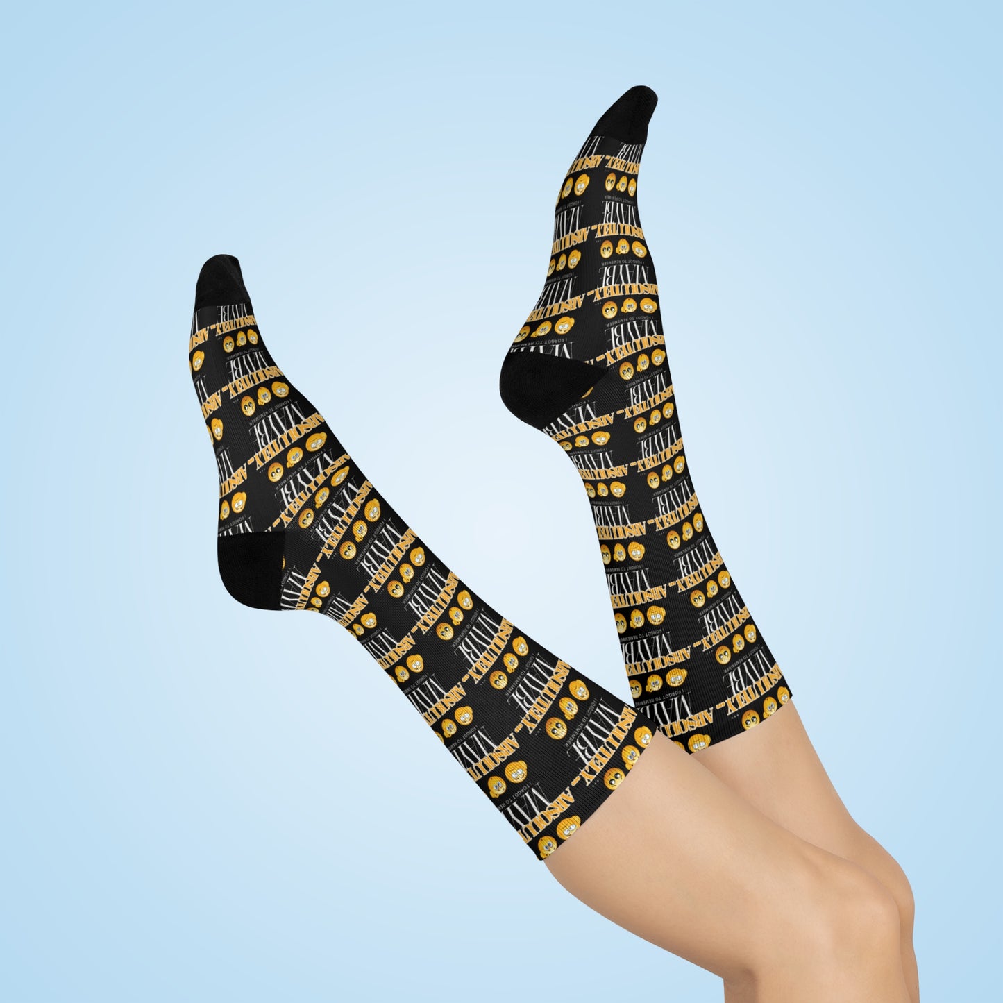 Mood-Boosting Cushioned Crew Socks - Fun Design for Everyday Comfort