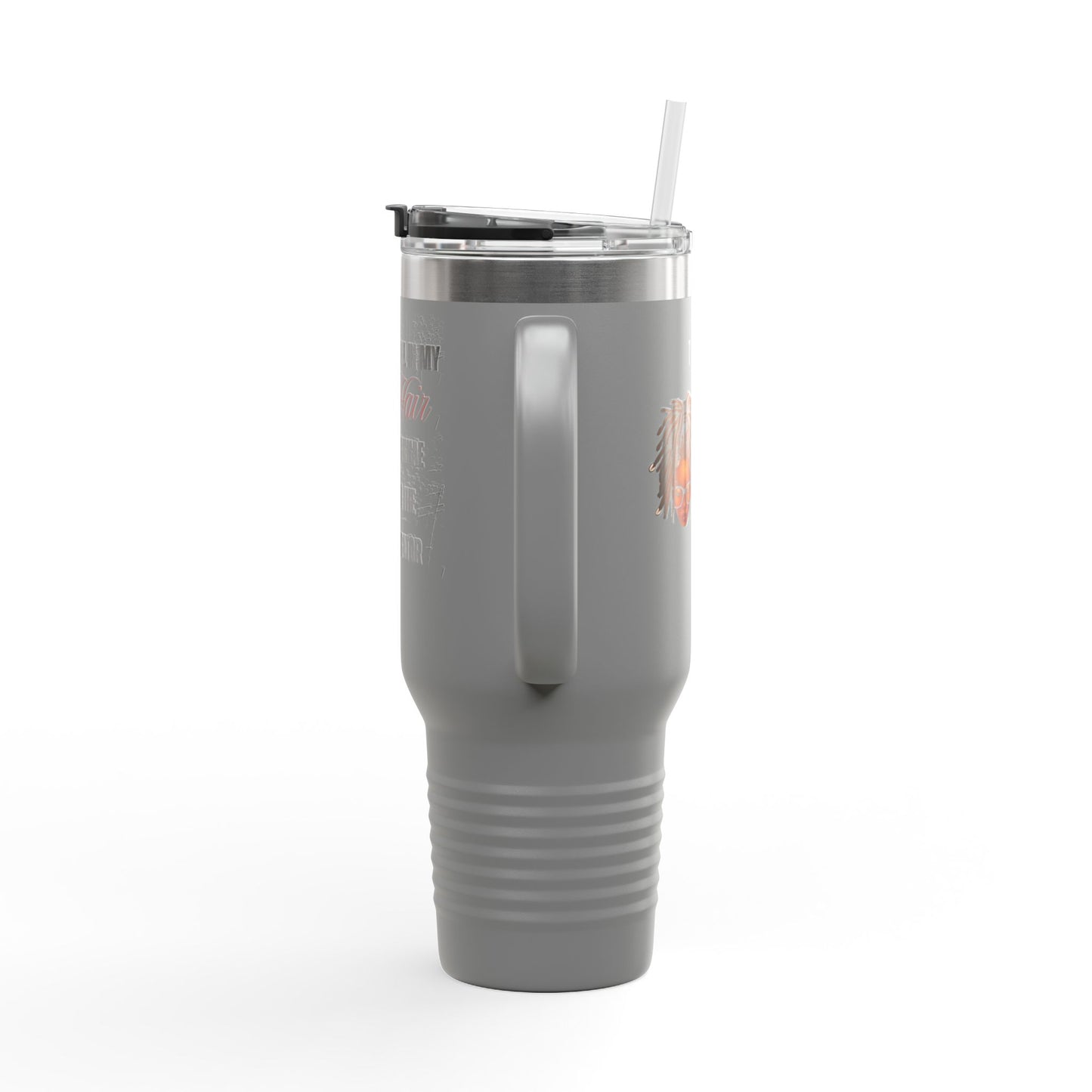 Personalized 40oz Insulated Travel Mug - 'The Coil in My Hair' Design
