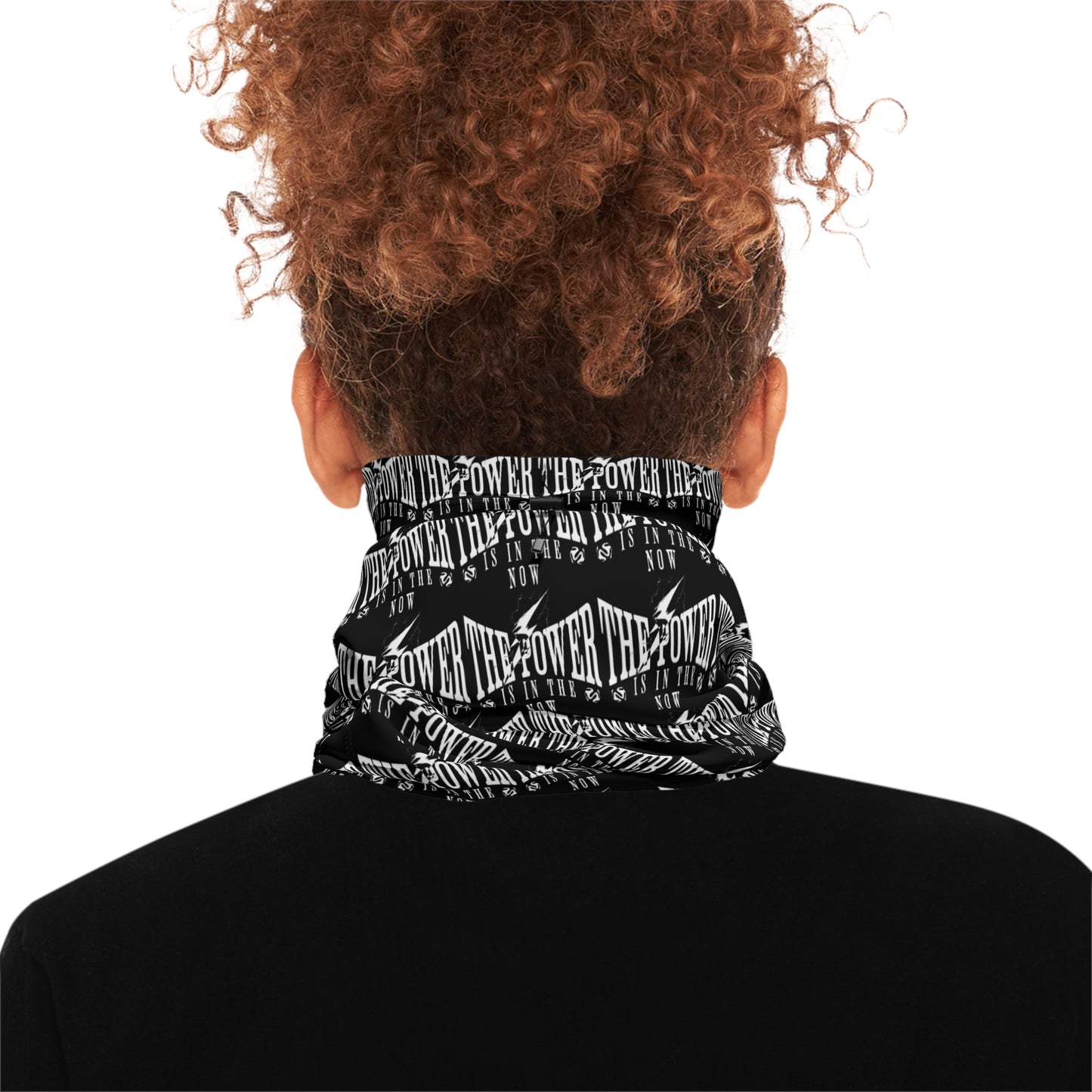 Empowerment Themed Winter Neck Gaiter with Drawstring - Cozy Fashion Accessory for All Seasons