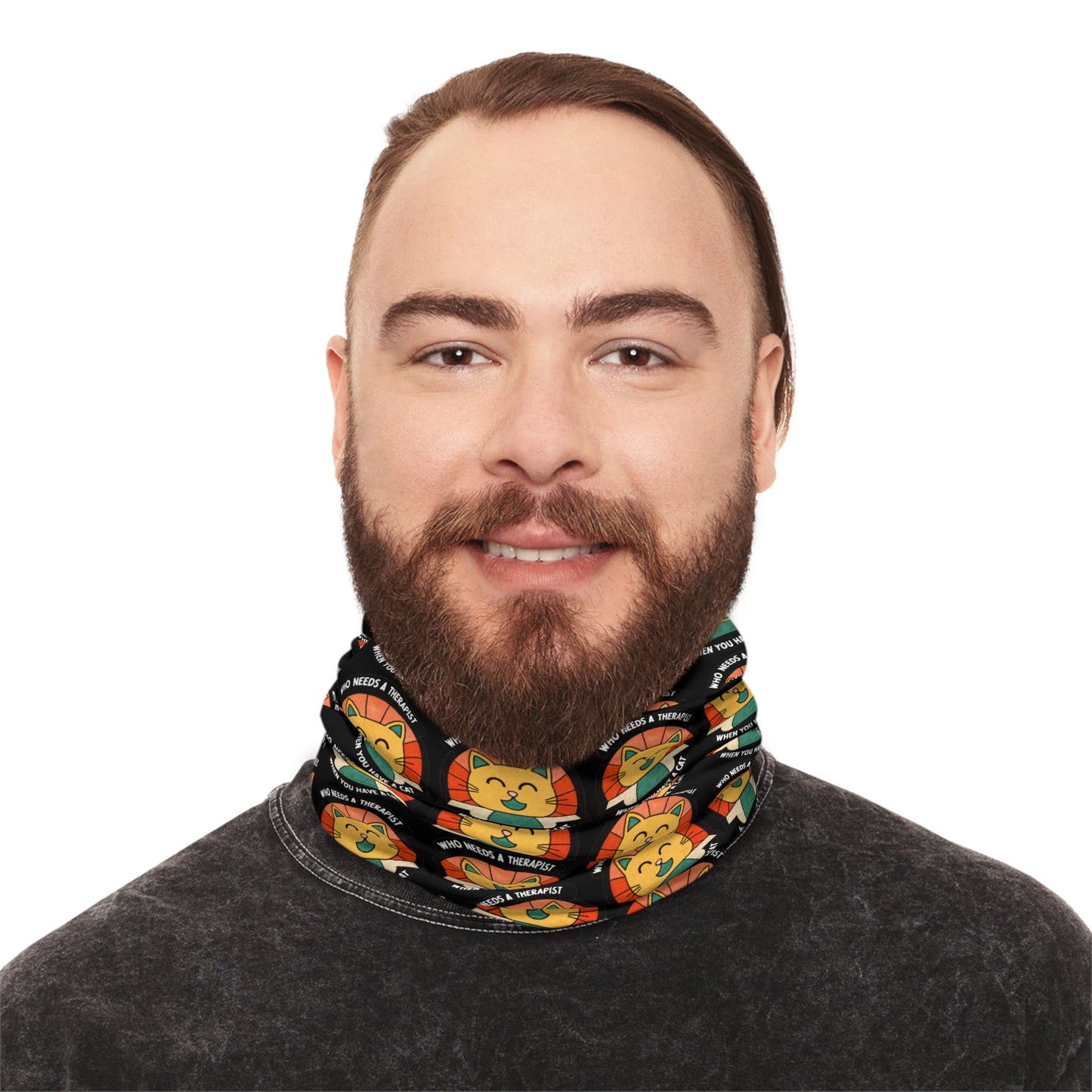 Fun Leo the Lion Neck Gaiter with Drawstring - Perfect for Winter Adventures