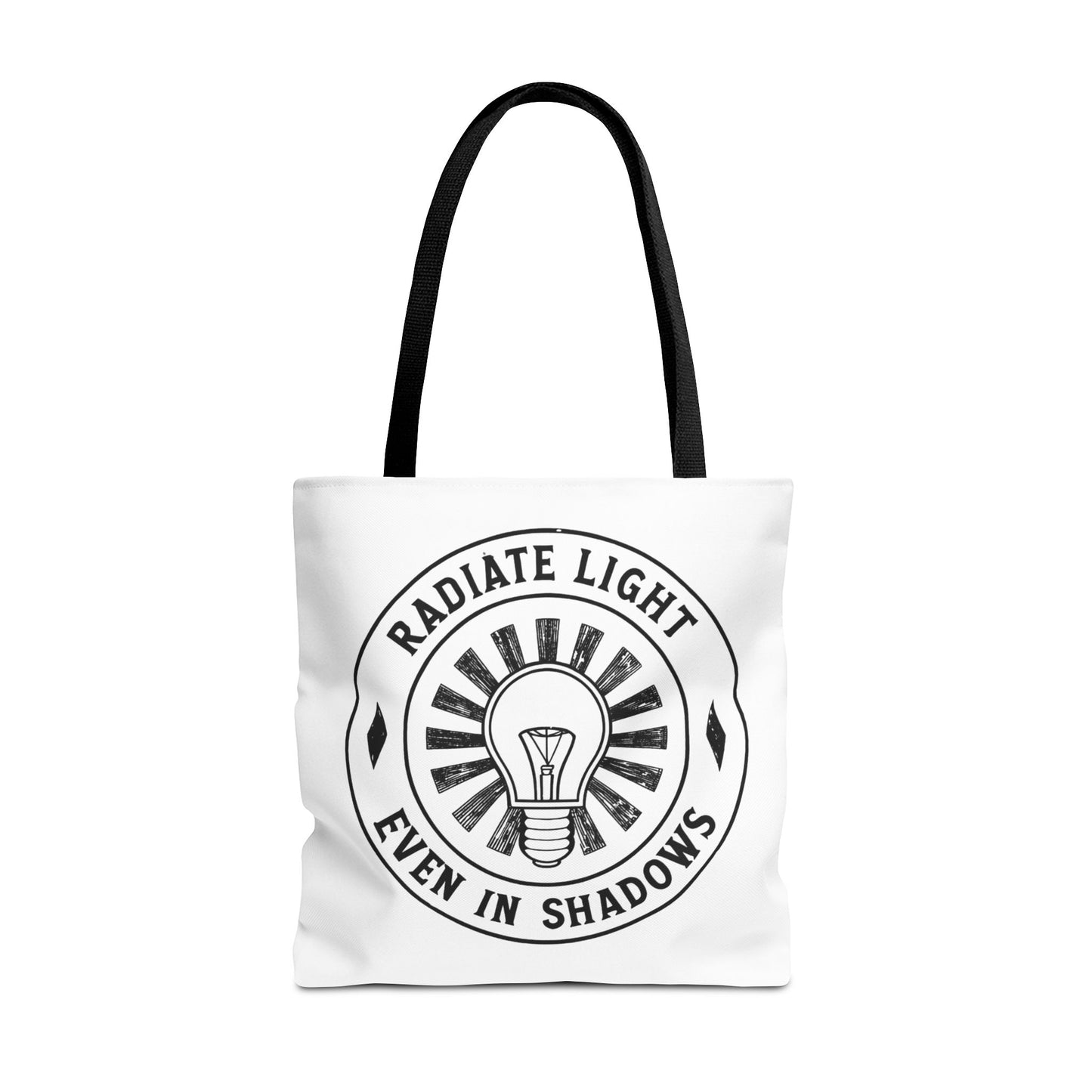 Inspirational Tote Bag - 'Radiate Light Even in Shadows'