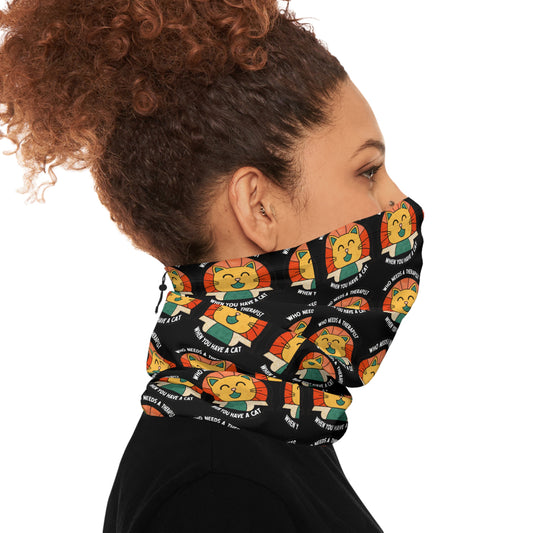 Fun Leo the Lion Neck Gaiter with Drawstring - Perfect for Winter Adventures