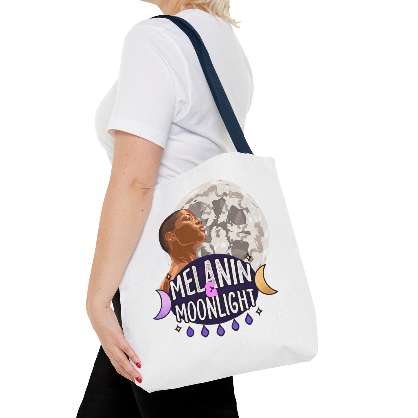 Melanin & Moonlight Inspirational Tote Bag – Perfect for Everyday Use and Celebrations
