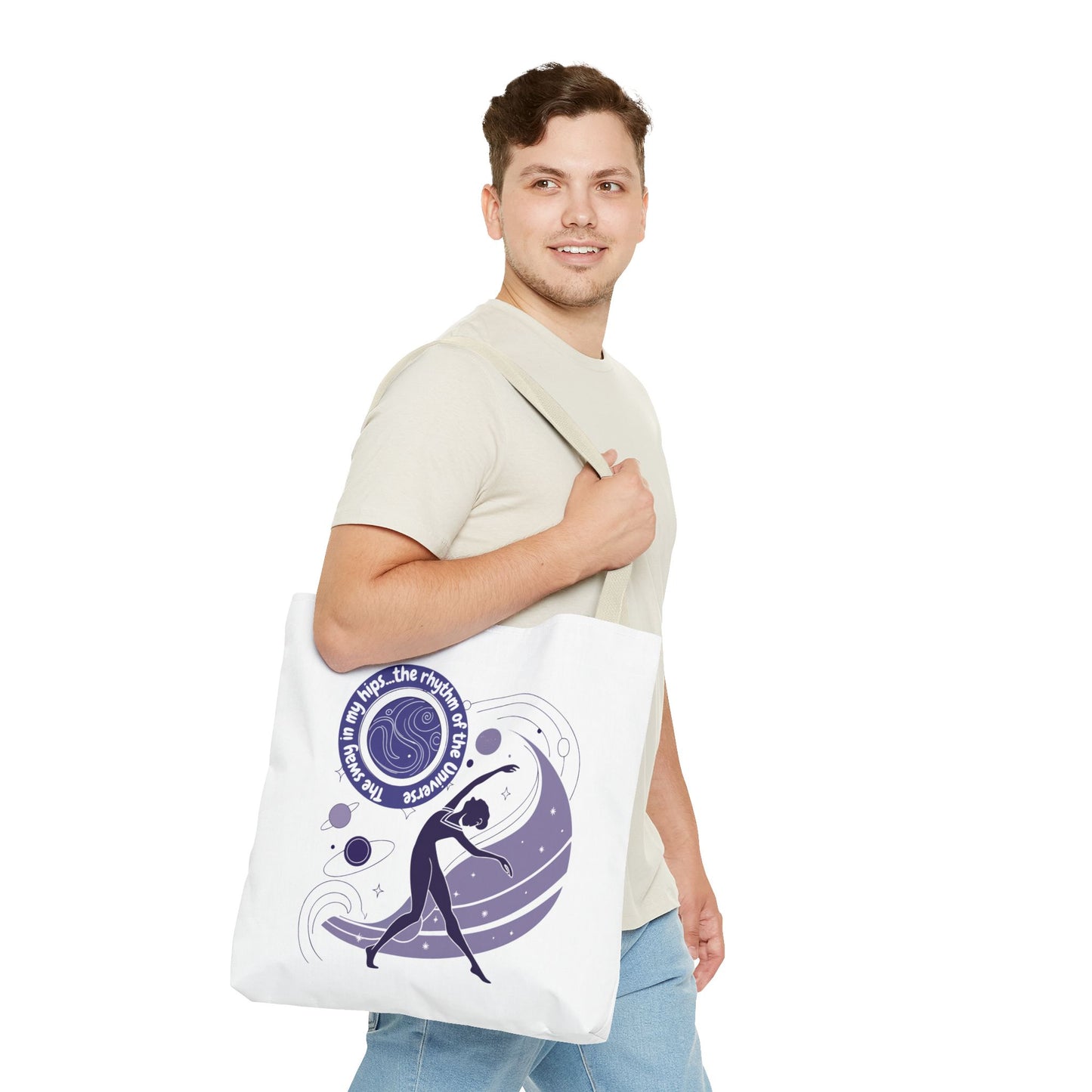 Cosmic Dance Tote Bag – Inspirational Art for Yoga Lovers