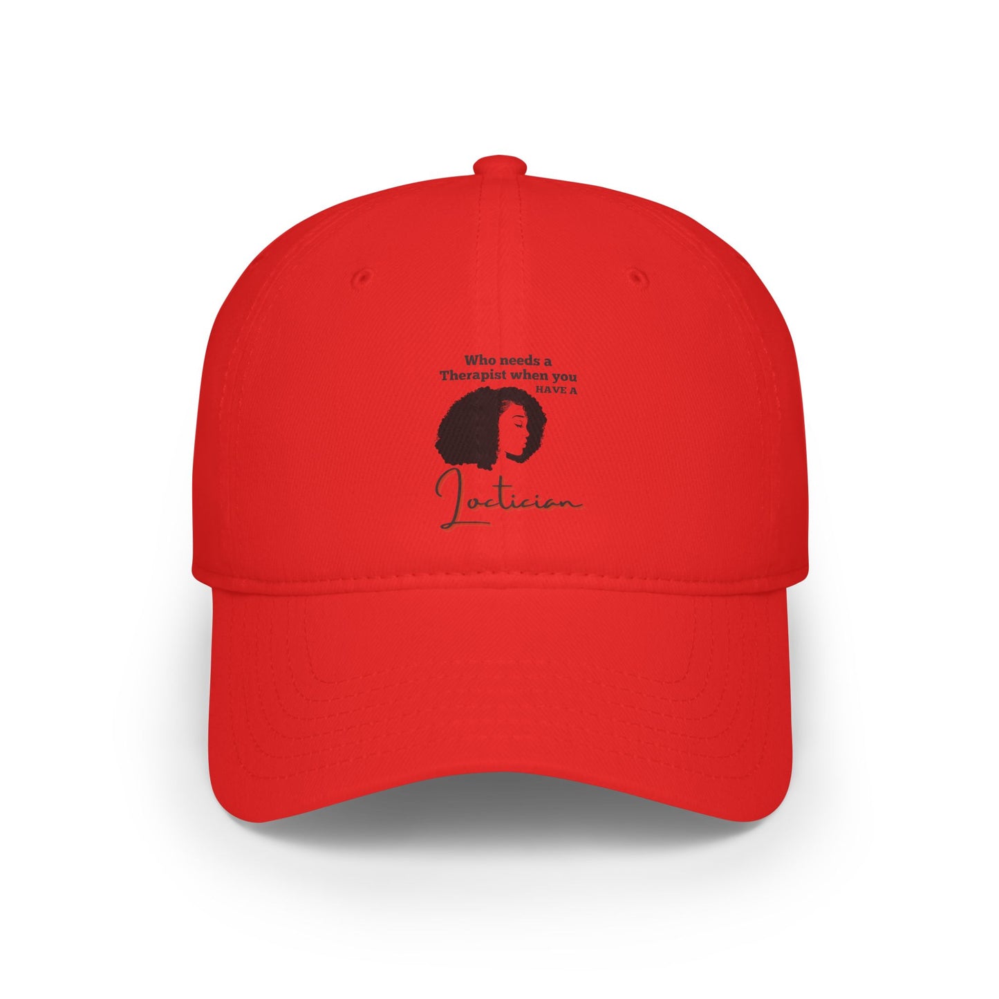 Therapist Joke Low Profile Baseball Cap - Red Cap for Mental Health Awareness