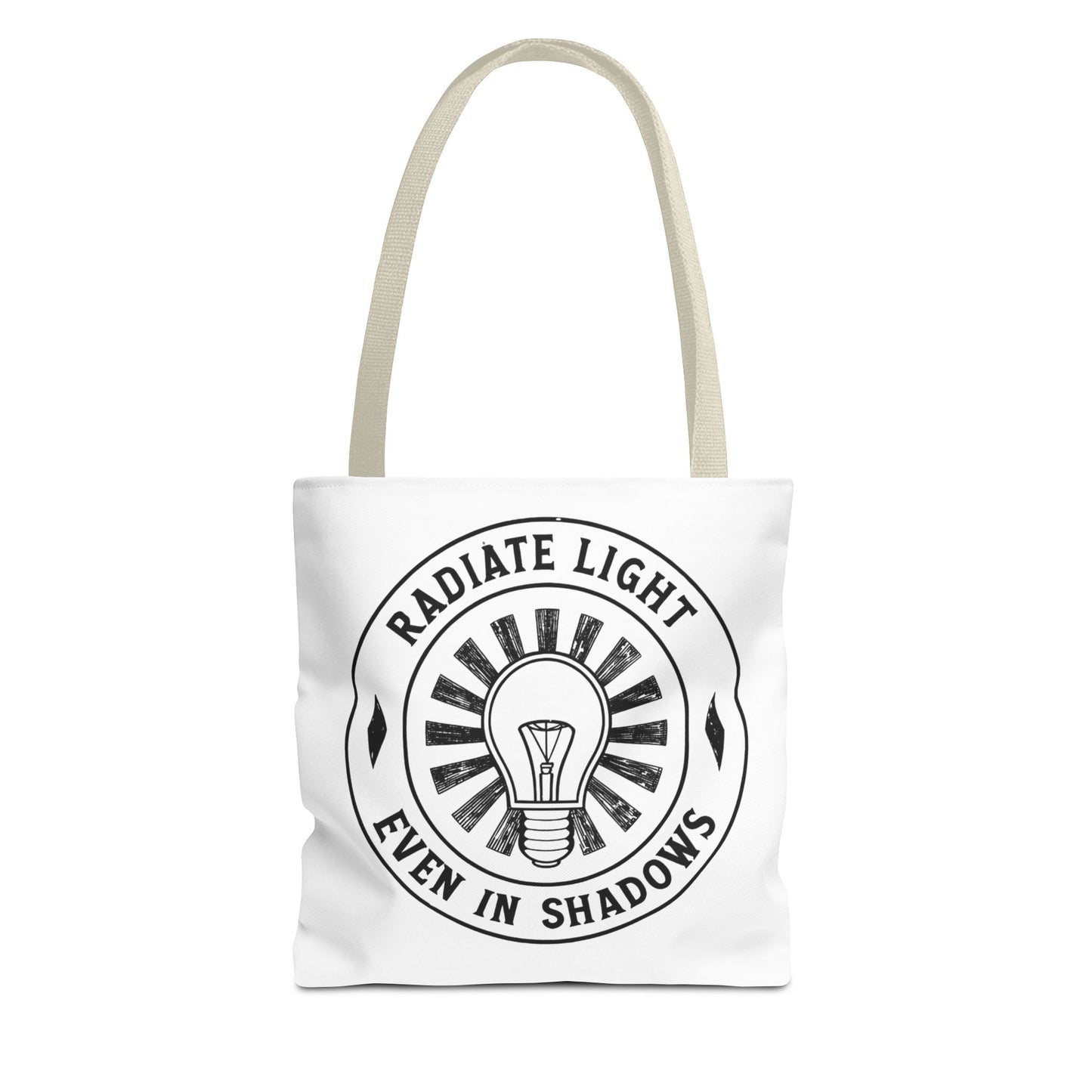 Inspirational Tote Bag - 'Radiate Light Even in Shadows'