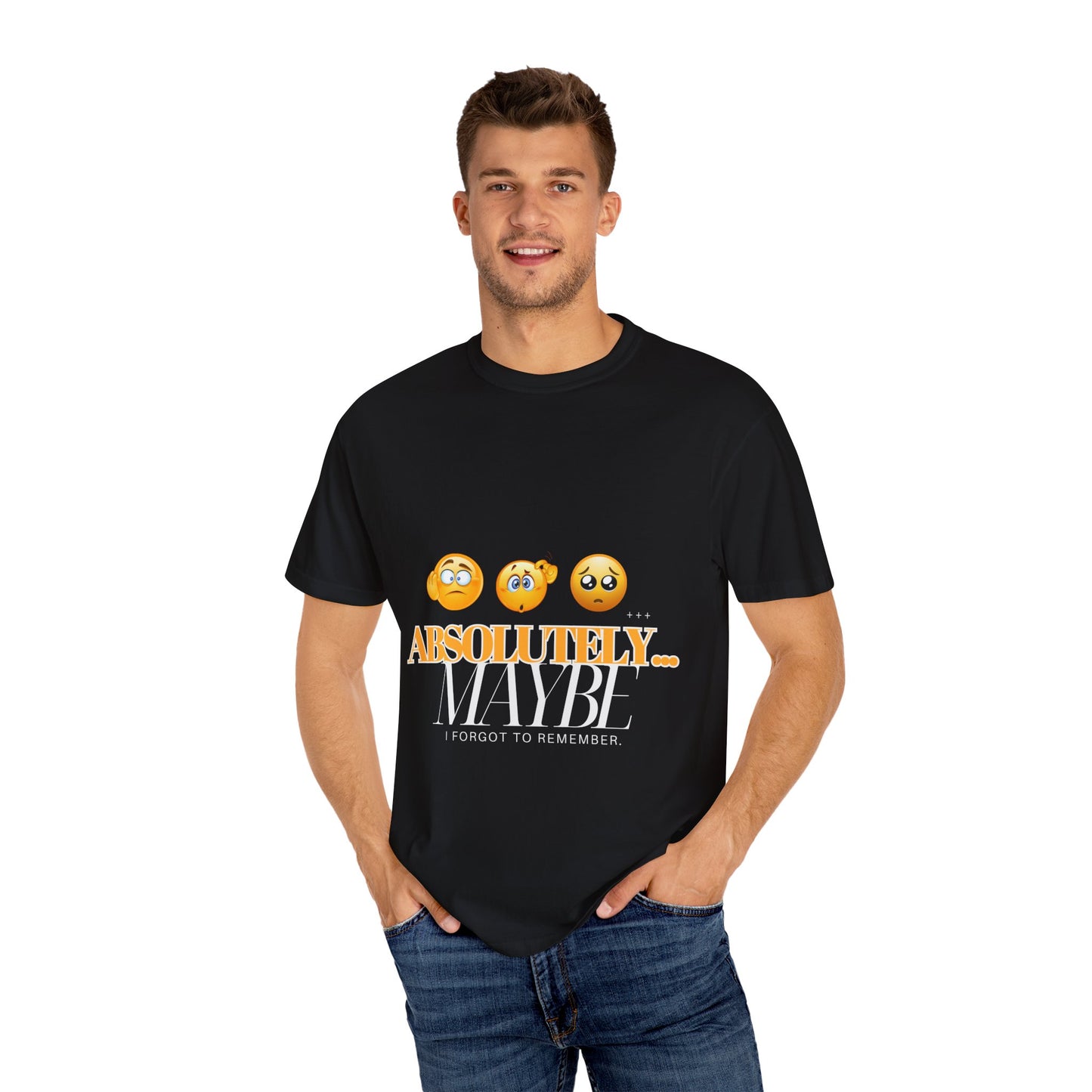 Funny Emoji Unisex T-Shirt - 'Absolutely Maybe' Design