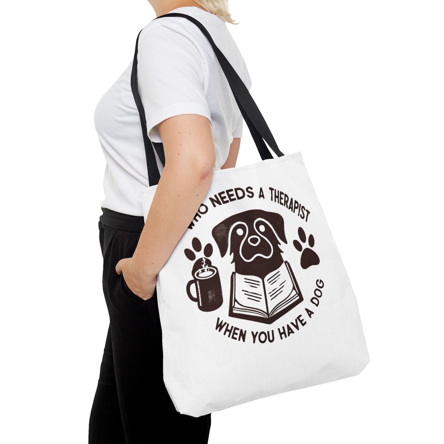 Dog Lover Tote Bag - 'Who Needs a Therapist When You Have a Dog?'