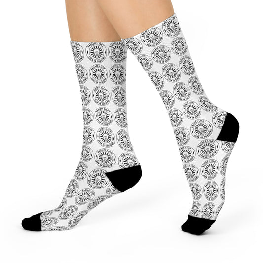 Stylish Cushioned Crew Socks with Modern Circular Design