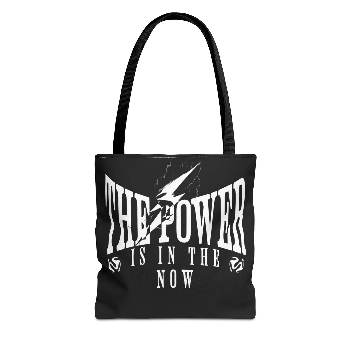Empowerment Tote Bag - "The Power is in the Now" - Motivational Black Tote for Everyday Use
