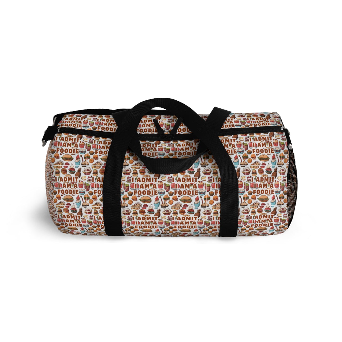 "Admit It, I'm a Foodie" Duffel Bag – Perfect for Food Lovers on the Go!