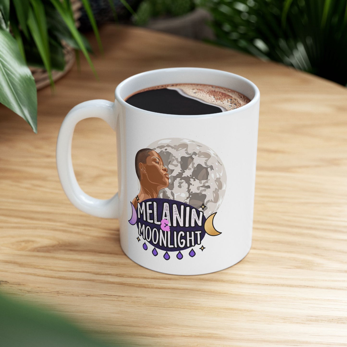 Moonlit Dreamer Ceramic Mug - 11oz & 15oz Moon Phase Design