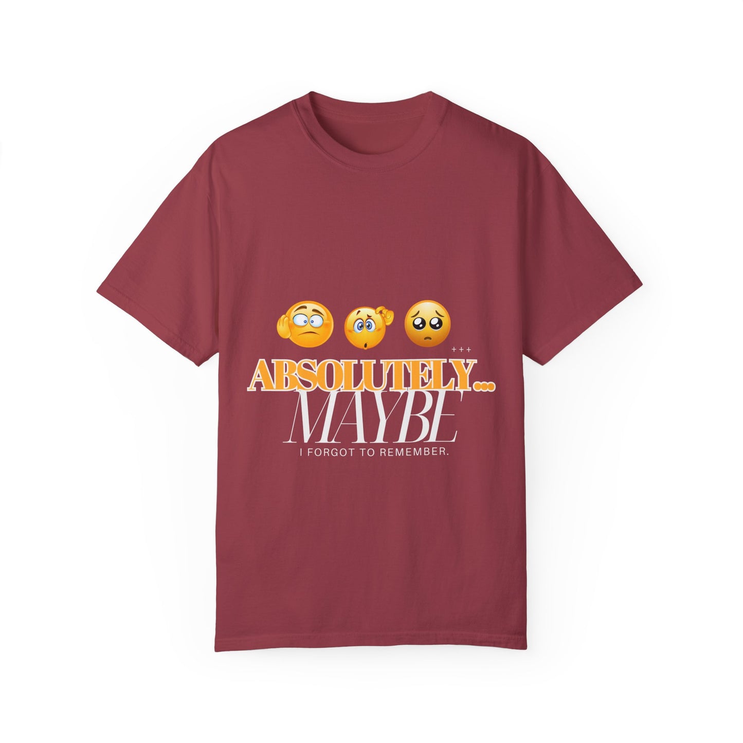 Funny Emoji Unisex T-Shirt - 'Absolutely Maybe' Design