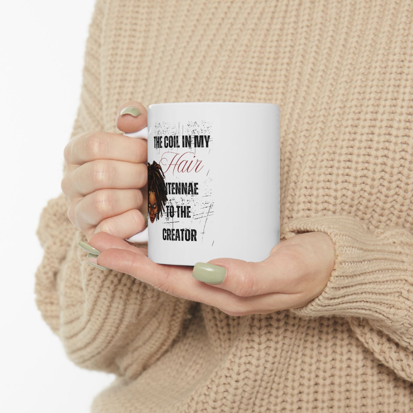 Empowering Ceramic Mug - "Soul in My Hair" Design