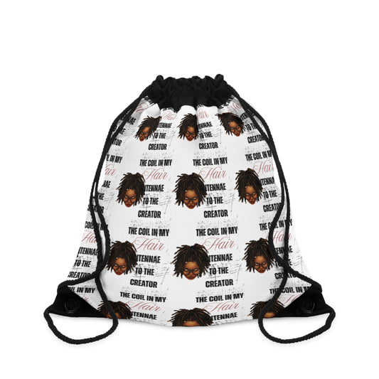 Inspiration Drawstring Bag - "The Coil in My Hair" Design for Creators & Artists