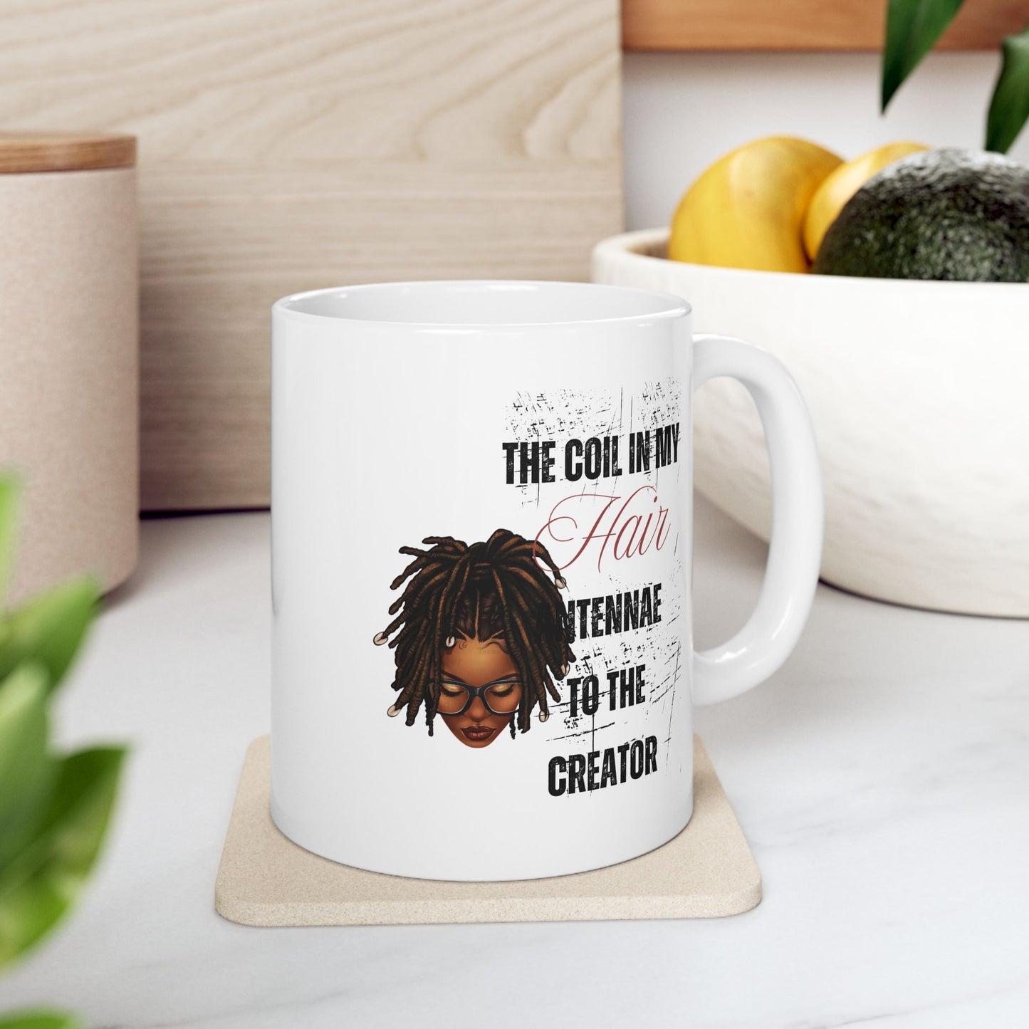 Empowering Ceramic Mug - "Soul in My Hair" Design