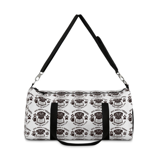 Funny Dog Lover Duffel Bag - 'Who Needs a Therapist?' Design