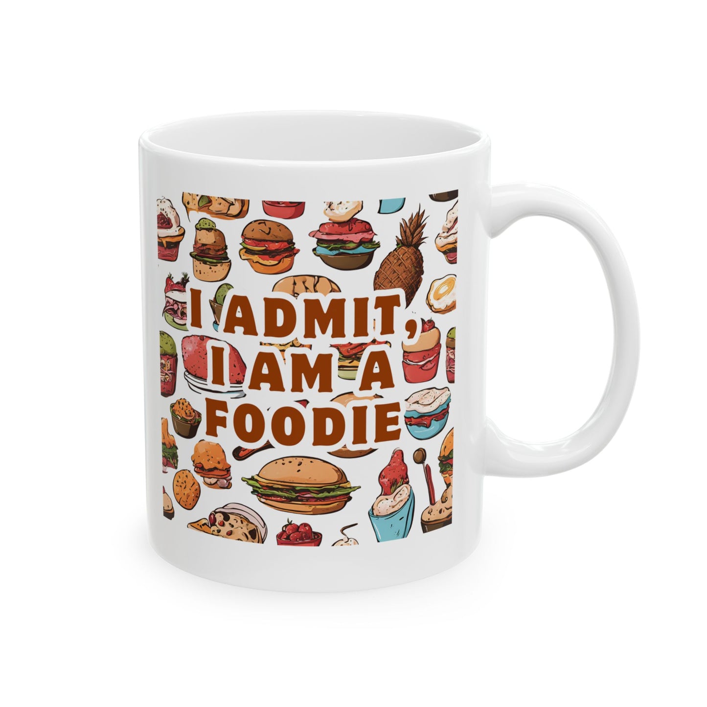 Foodie Enjoyment Ceramic Mug - Fun Culinary Art 11oz & 15oz