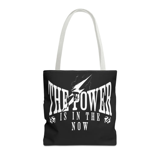 Empowerment Tote Bag - "The Power is in the Now" - Motivational Black Tote for Everyday Use