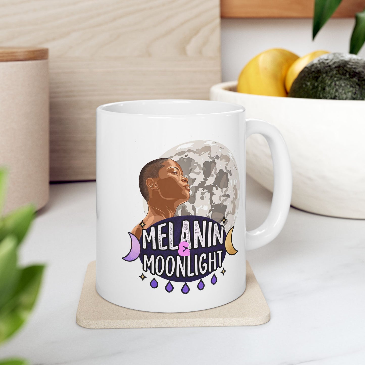 Moonlit Dreamer Ceramic Mug - 11oz & 15oz Moon Phase Design