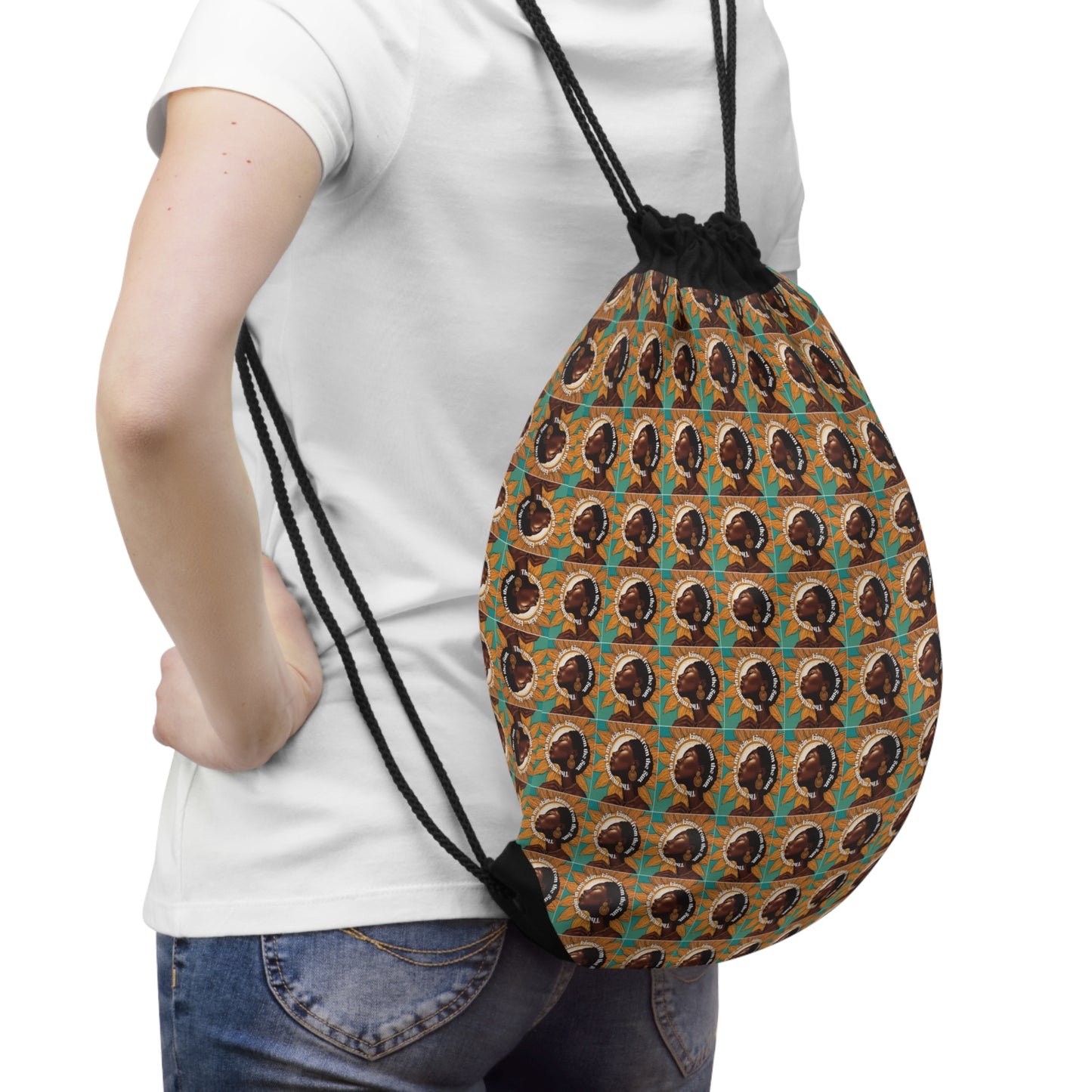 Colorful Patterned Drawstring Bag - Stylish & Functional Travel Accessory