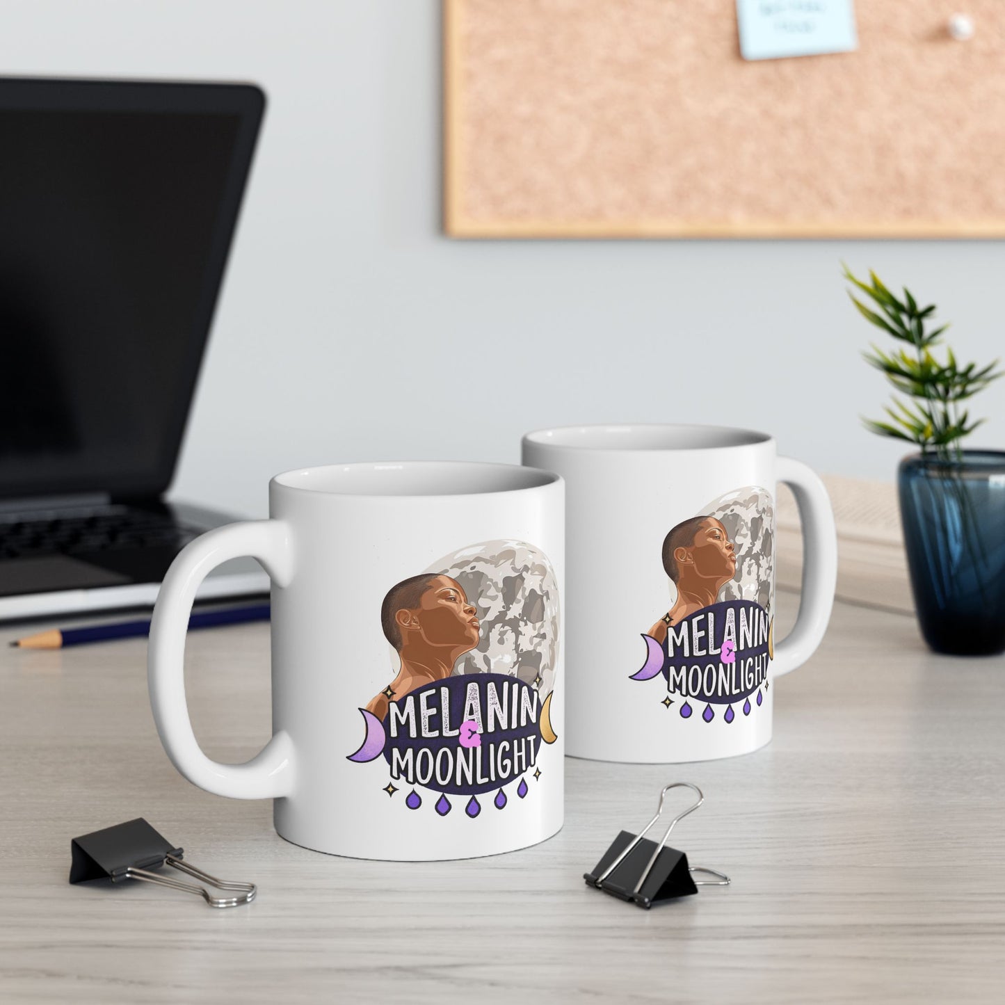 Moonlit Dreamer Ceramic Mug - 11oz & 15oz Moon Phase Design