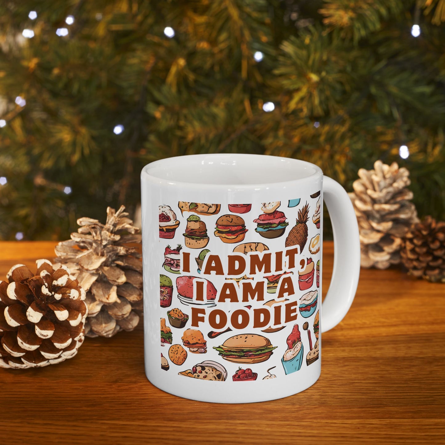 Foodie Enjoyment Ceramic Mug - Fun Culinary Art 11oz & 15oz