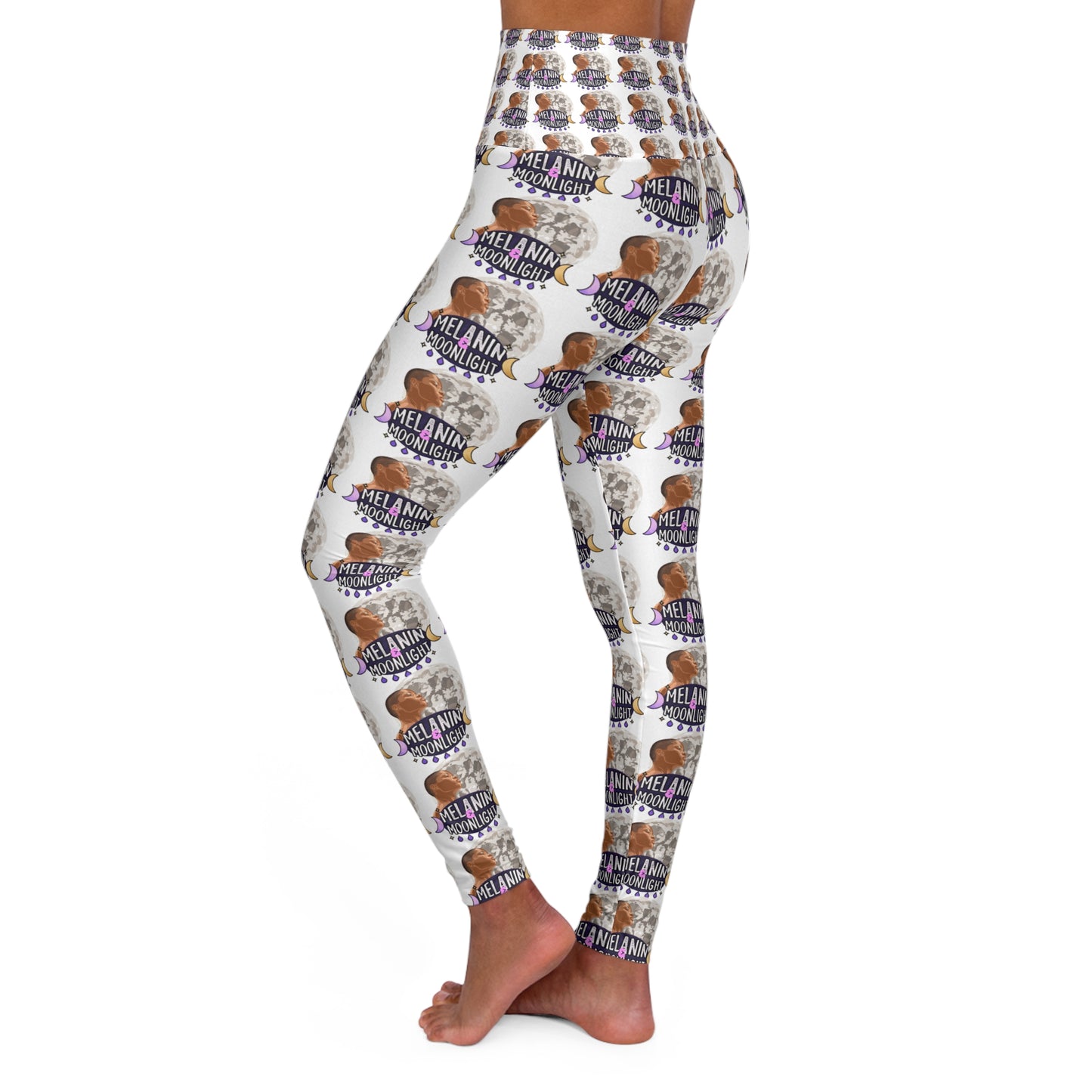 Empowering High Waisted Yoga Leggings - Melanin Mood Design