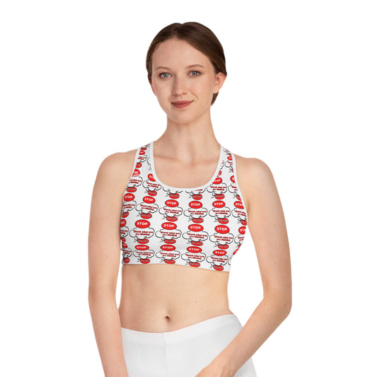 Playful Stop & Go Sports Bra - Fun Activewear for Fitness Enthusiasts