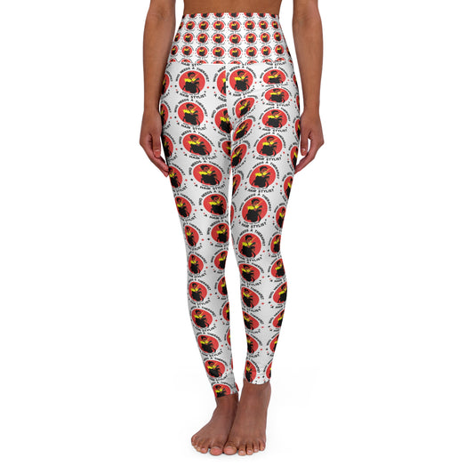 Funky High Waisted Yoga Leggings - Colorful Graphic Print for Active Lifestyle