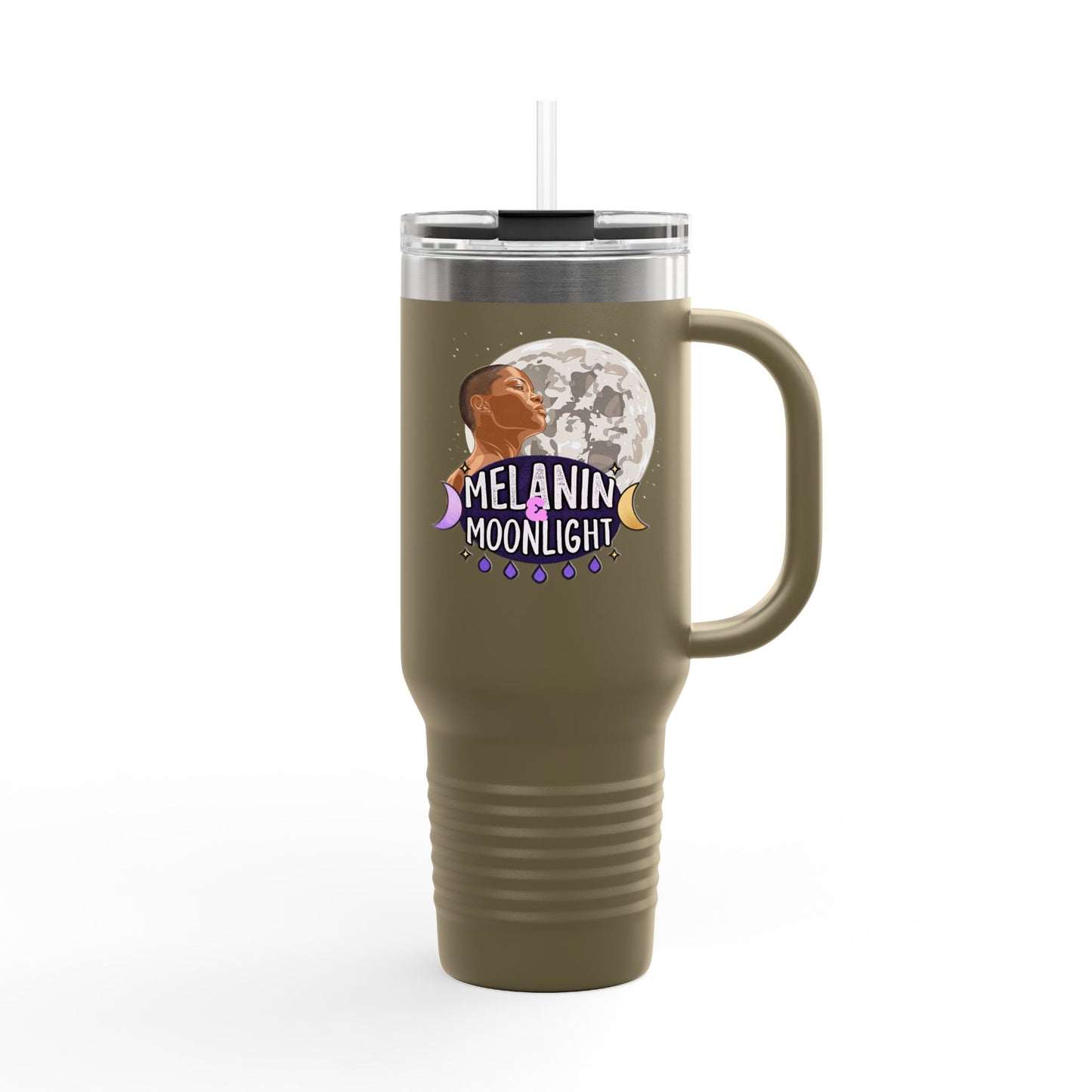 Personalized Insulated Travel Mug - 40oz Moonlight Design