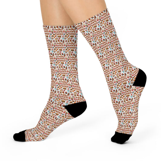 Fun Patterned Cushioned Crew Socks - Perfect Gift for Food Lovers