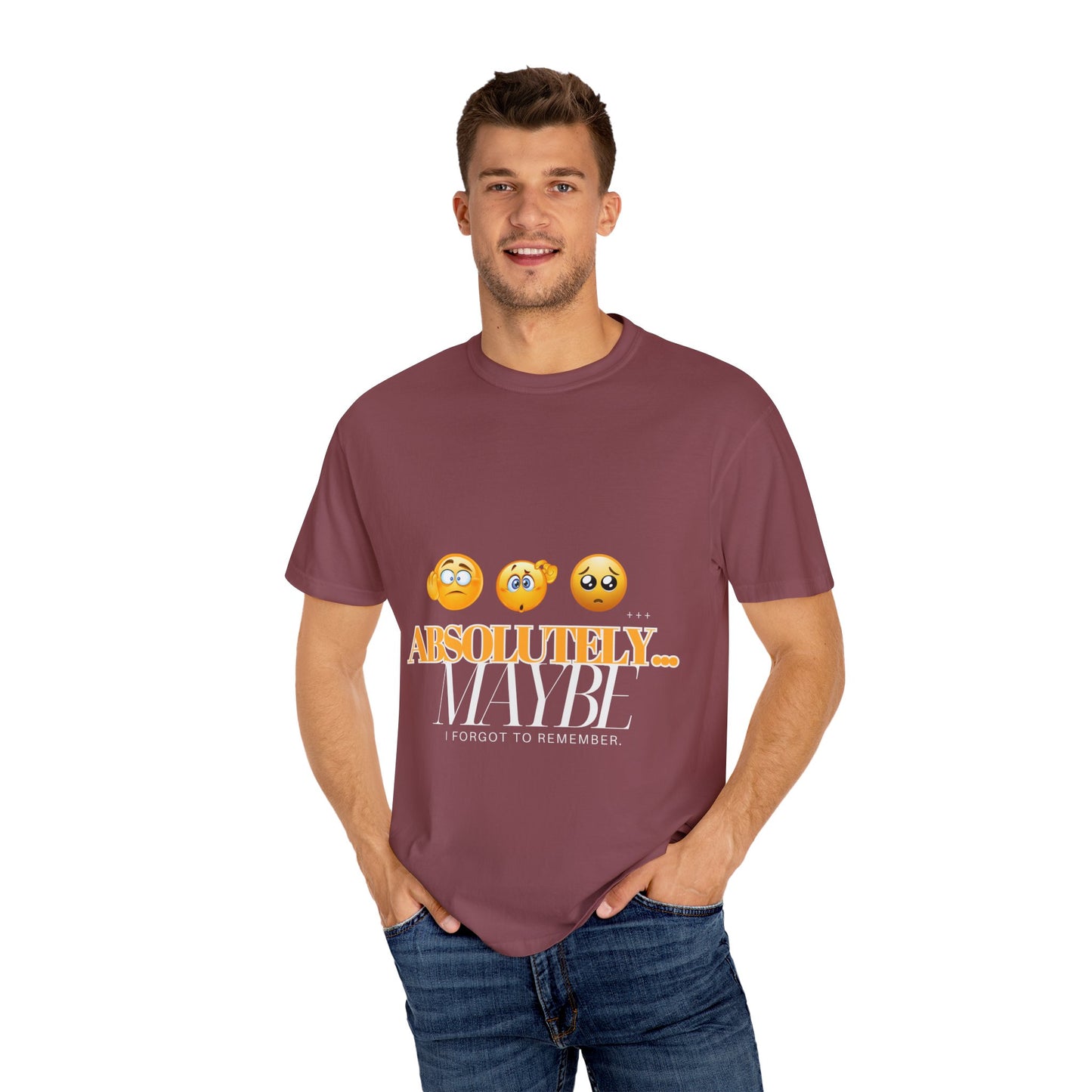 Funny Emoji Unisex T-Shirt - 'Absolutely Maybe' Design