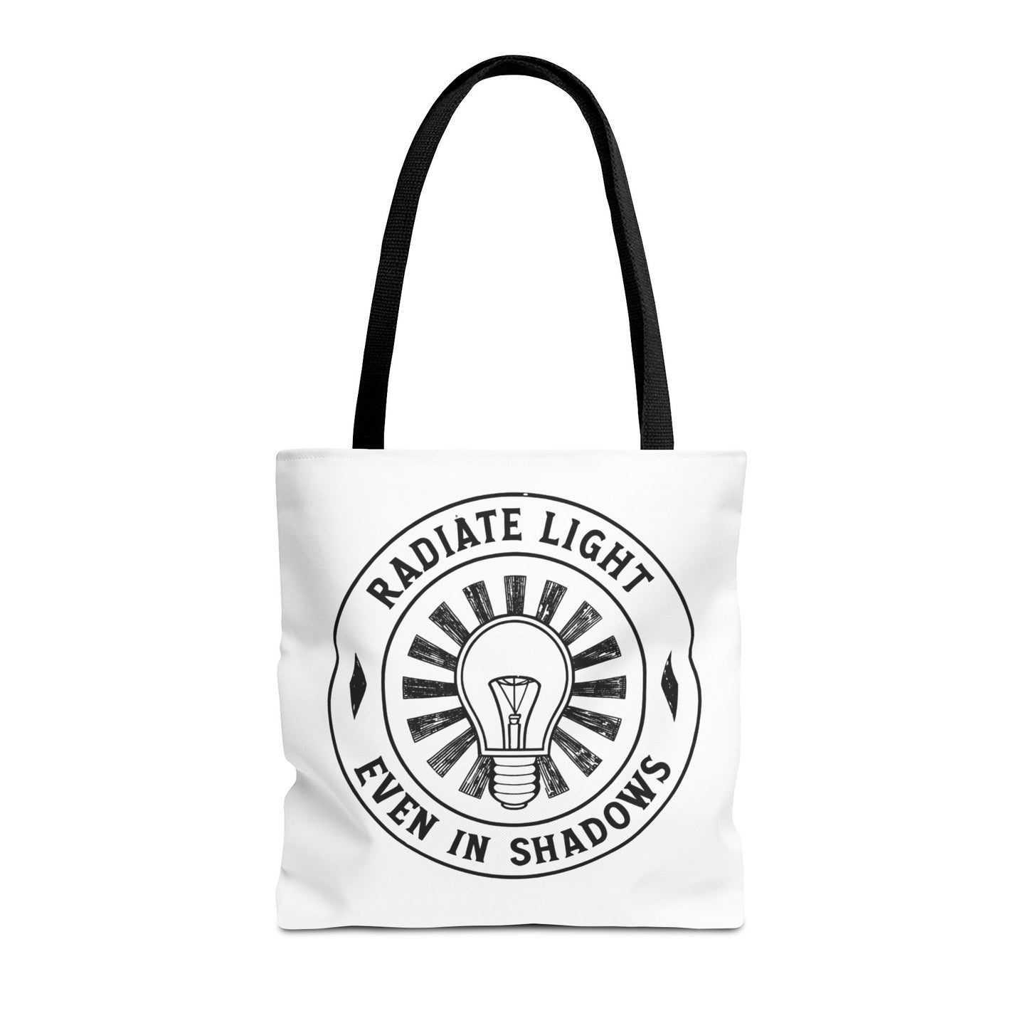 Inspirational Tote Bag - 'Radiate Light Even in Shadows'