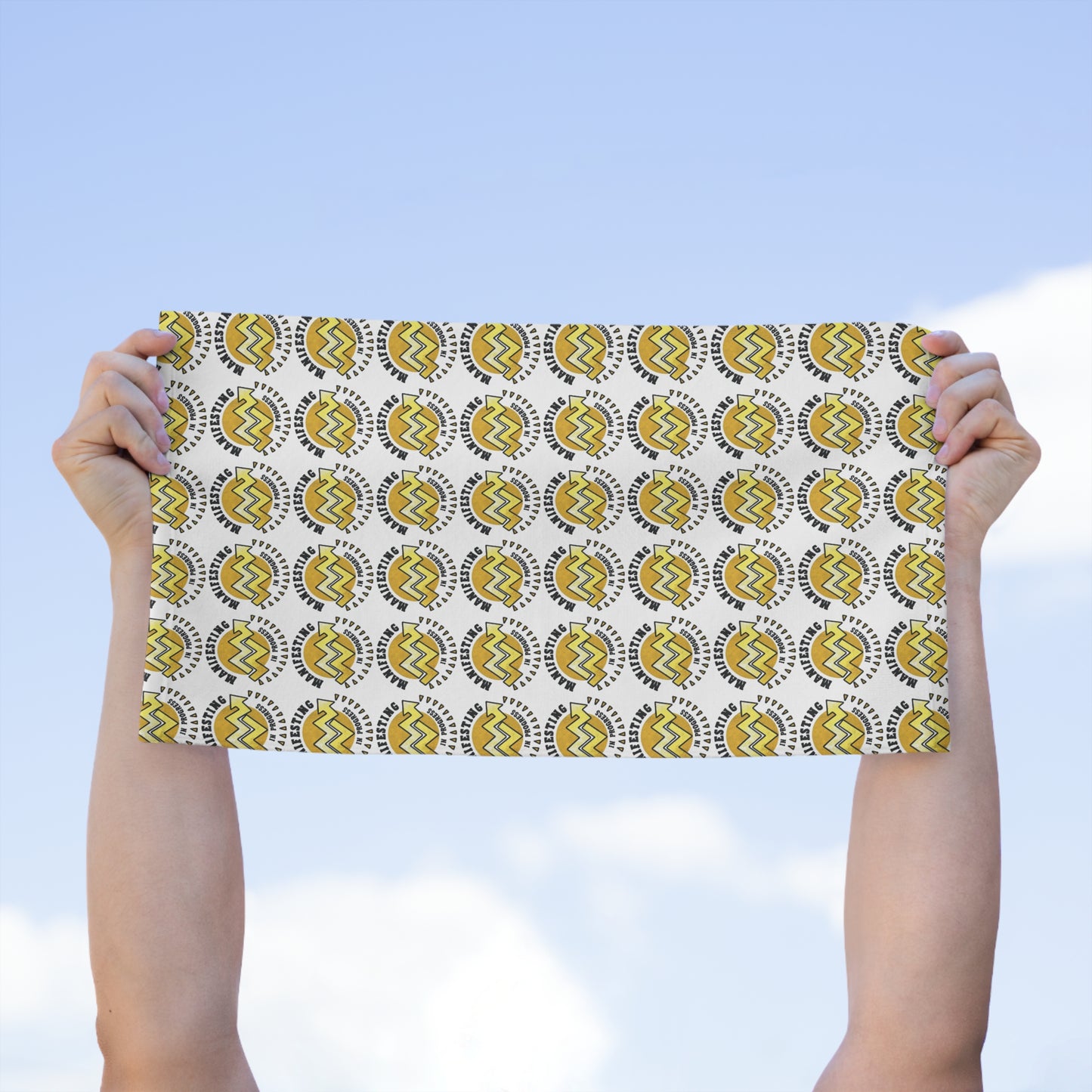 Cheerful Rally Towel for Sports Fans - 11x18, Fun Design & Bright Colors