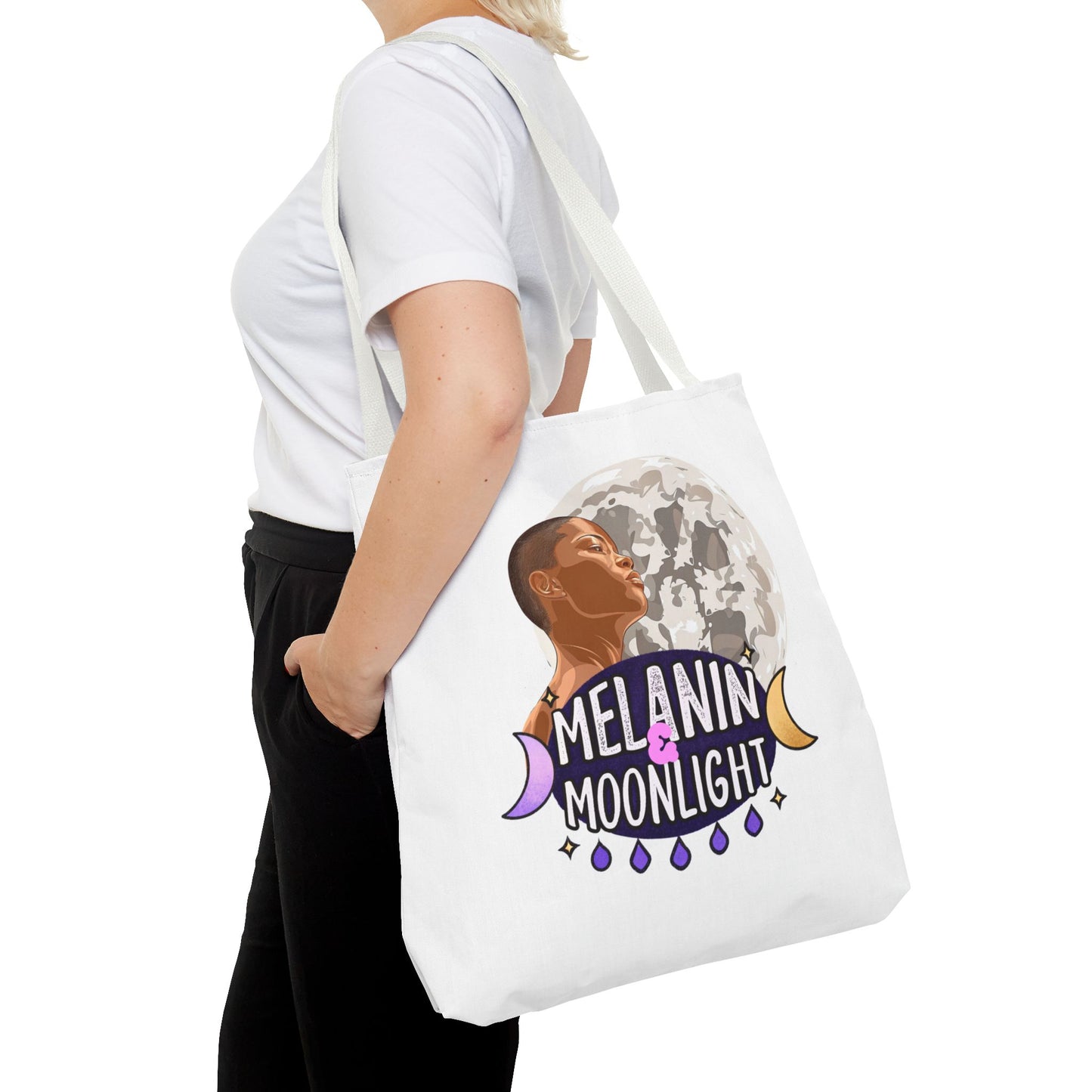 Melanin & Moonlight Inspirational Tote Bag – Perfect for Everyday Use and Celebrations