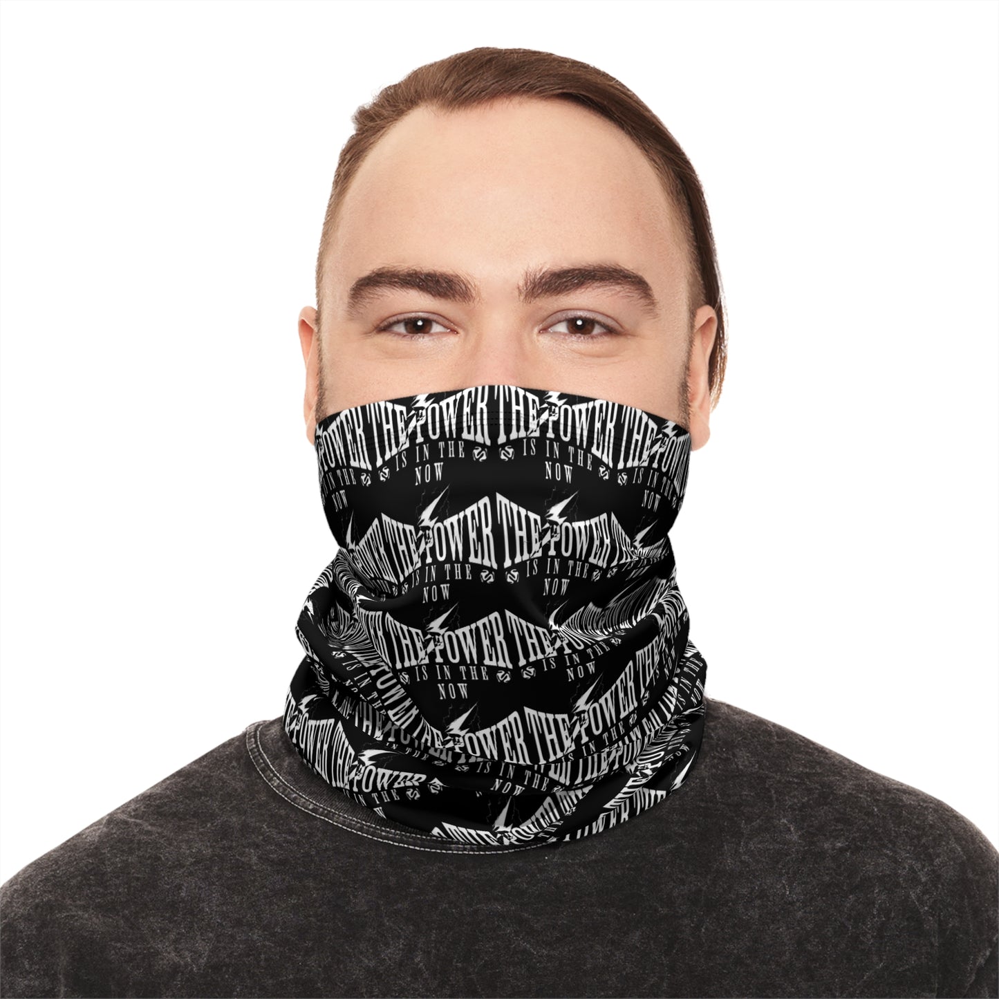 Empowerment Themed Winter Neck Gaiter with Drawstring - Cozy Fashion Accessory for All Seasons