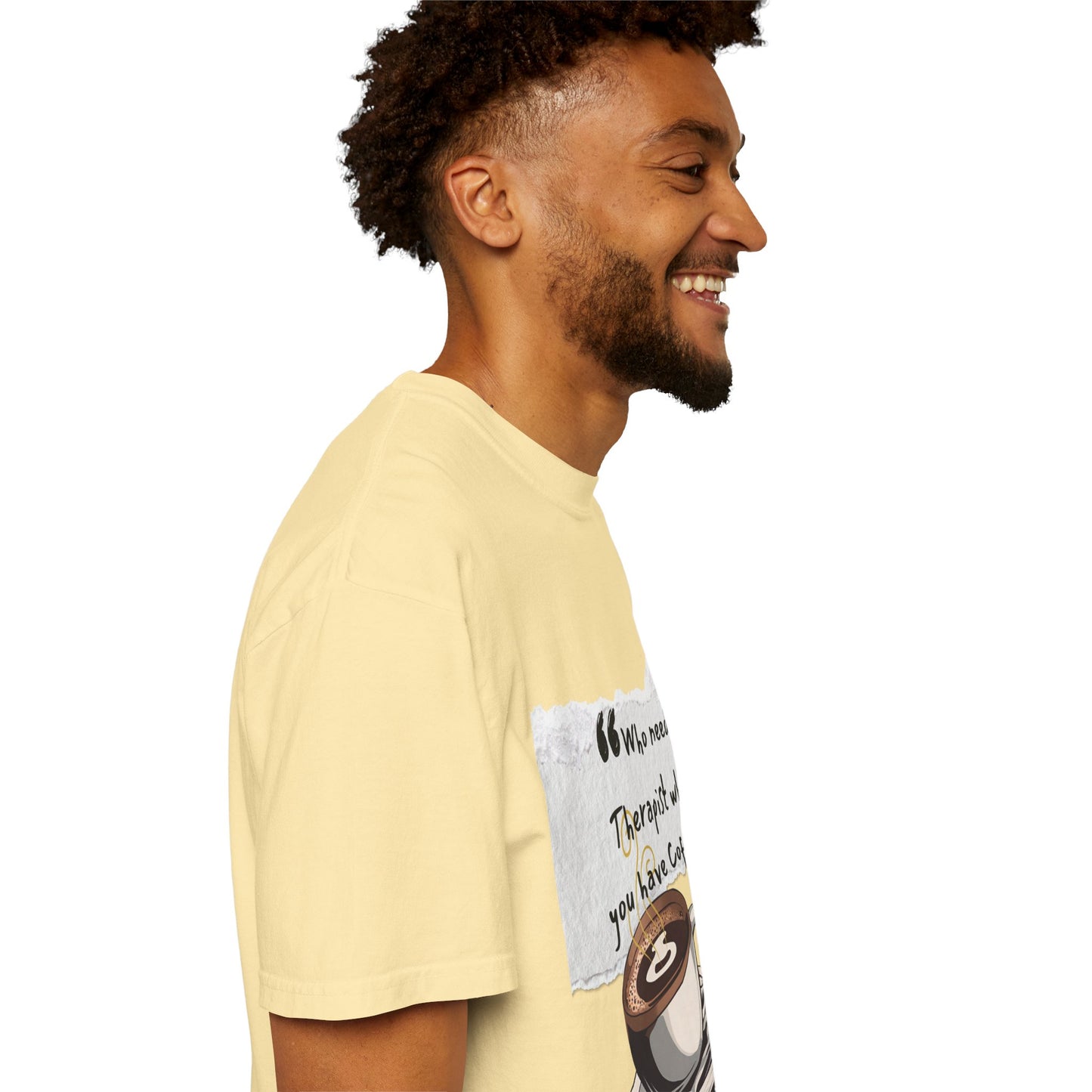 Unisex Coffee Therapy T-Shirt - "Who Needs a Therapist When You Have Coffee?"