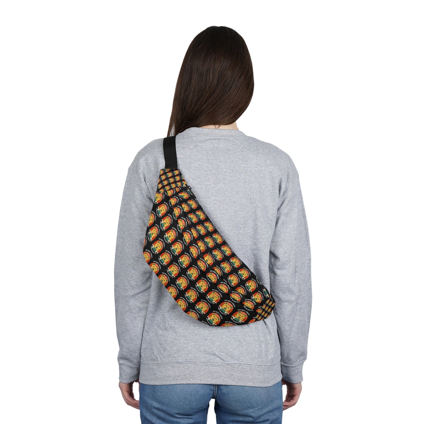 Large Fanny Pack with Colorful Lion Design - Perfect for Festivals and Everyday Adventures