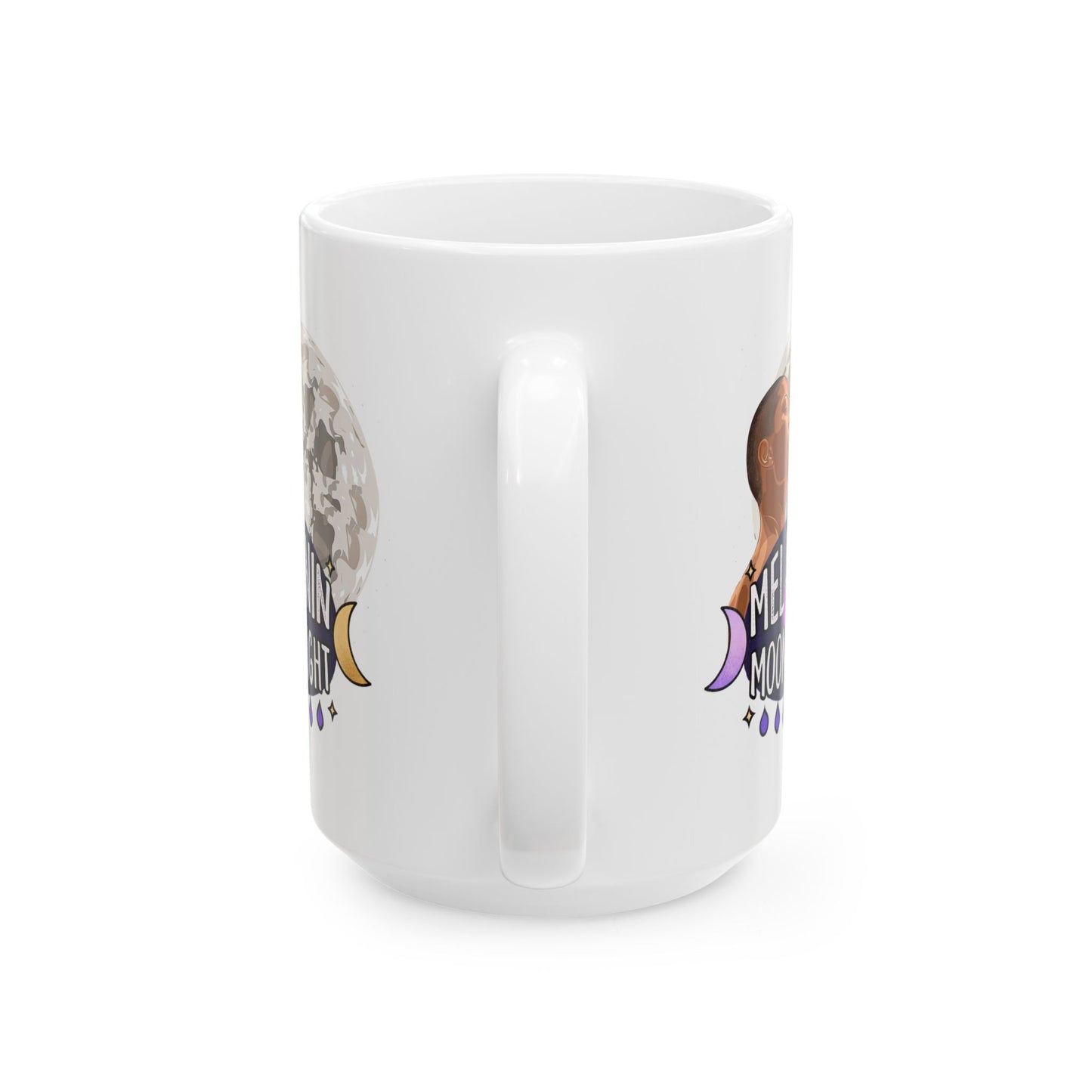 Moonlit Dreamer Ceramic Mug - 11oz & 15oz Moon Phase Design