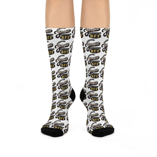 Therapist BFF Cushioned Crew Socks - Cozy Gift for Best Friends